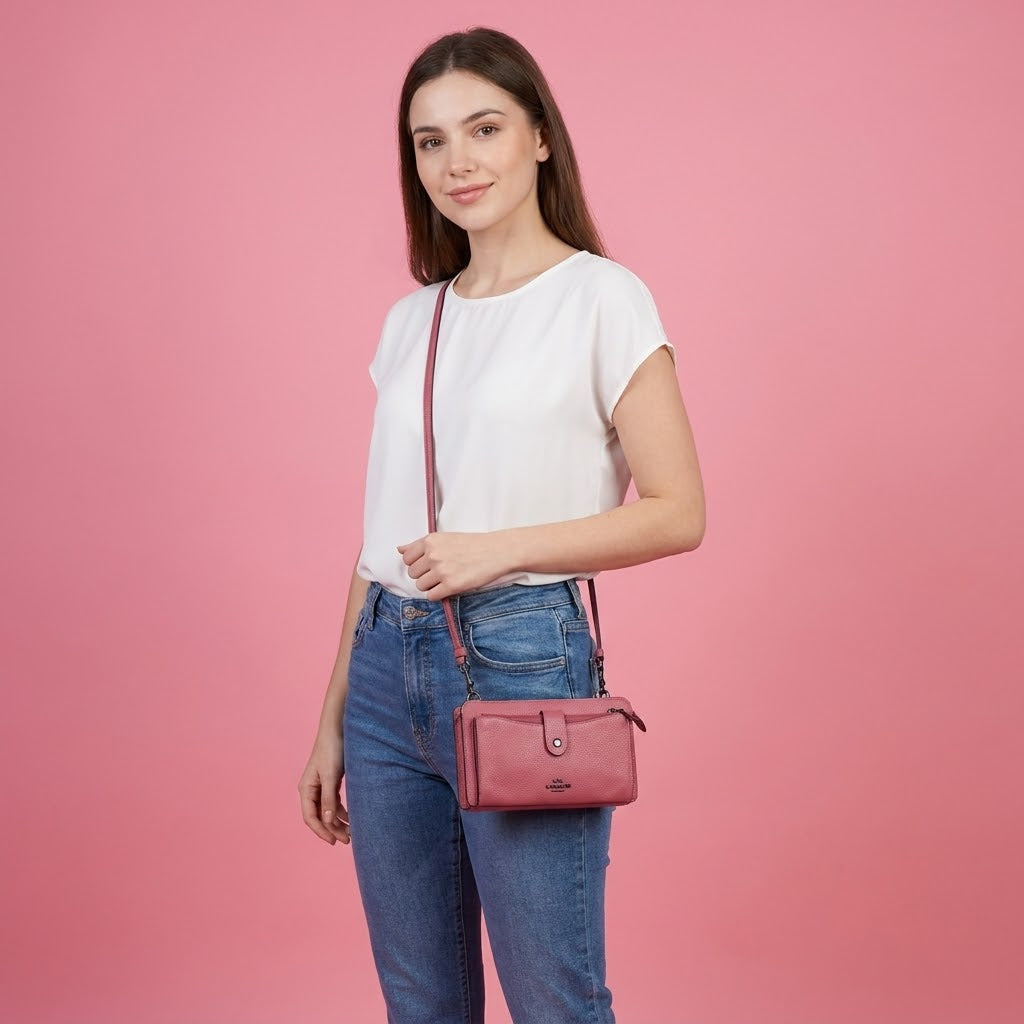 Coach Crossbody de piel con monedero